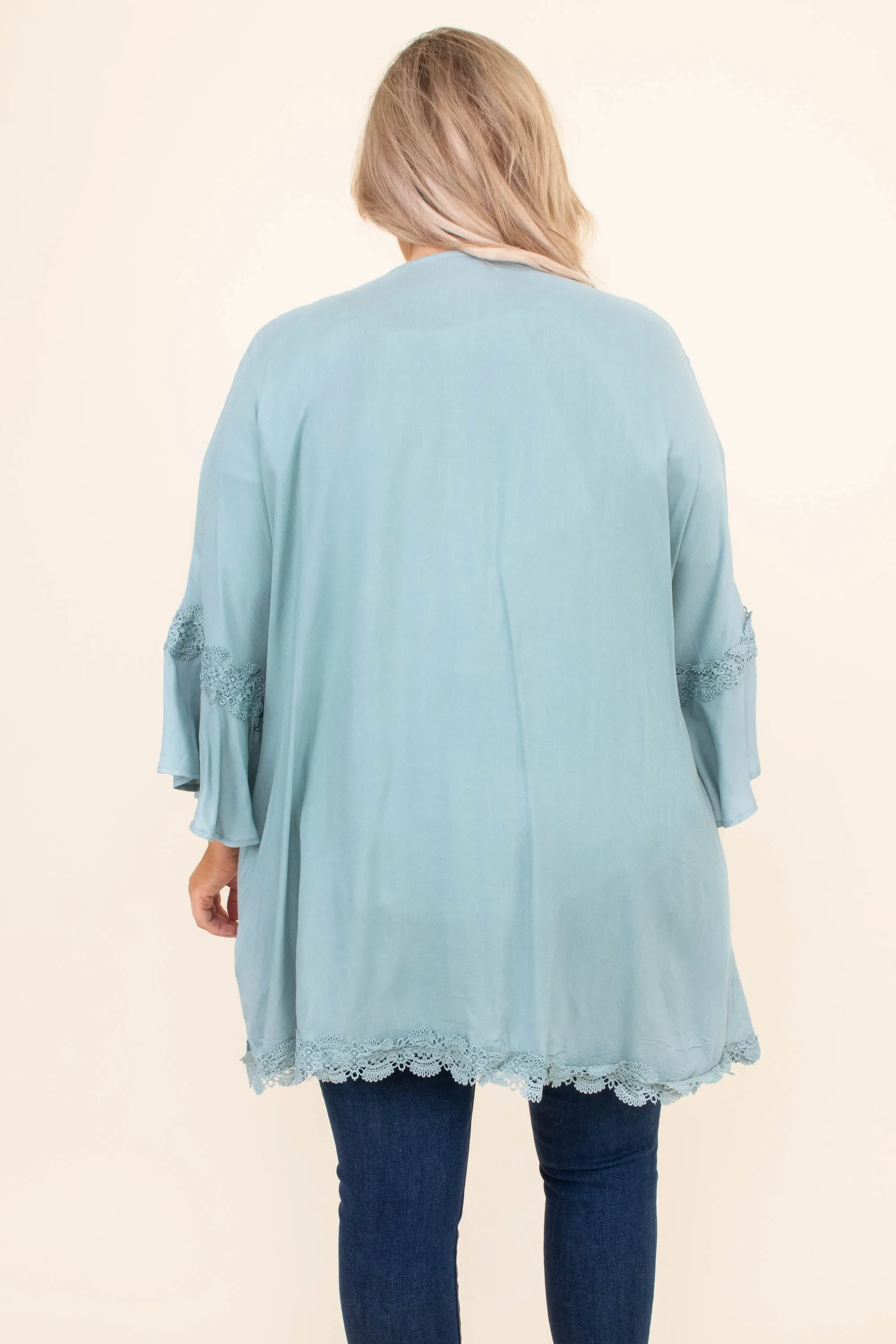 Romantic Twist Kimono, Ash Blue - Shop Now!