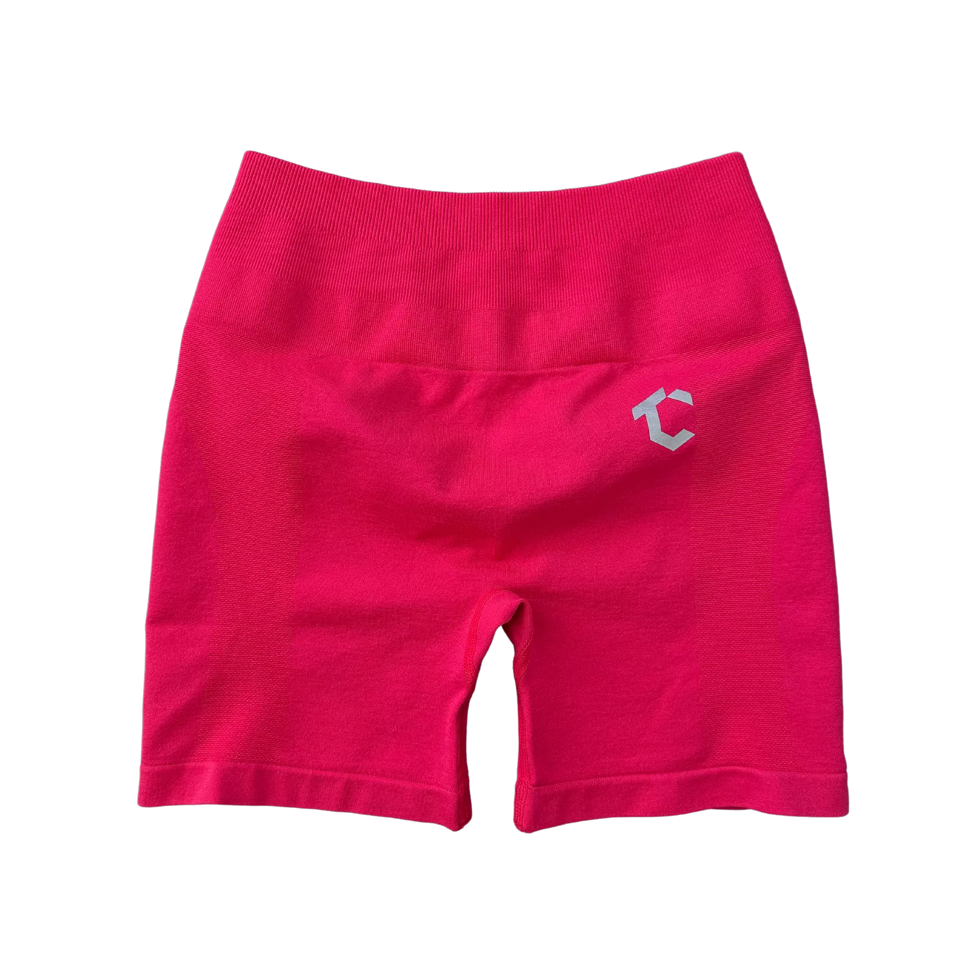 Scrunched Biker Shorts - Electric Crimson