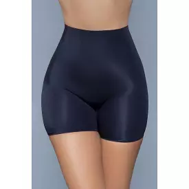 Seamless Black Mid-waist Slip Shorts with Anti-chafing Properties