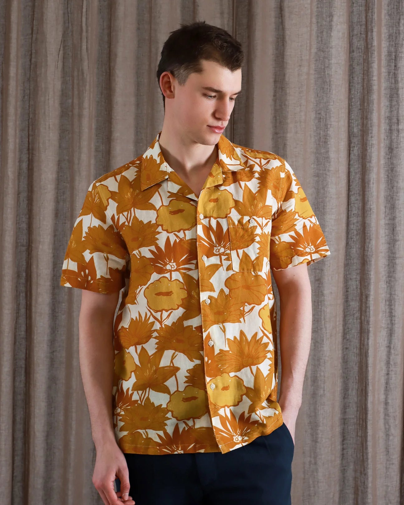 Selleck Flower Collage Print Shirt