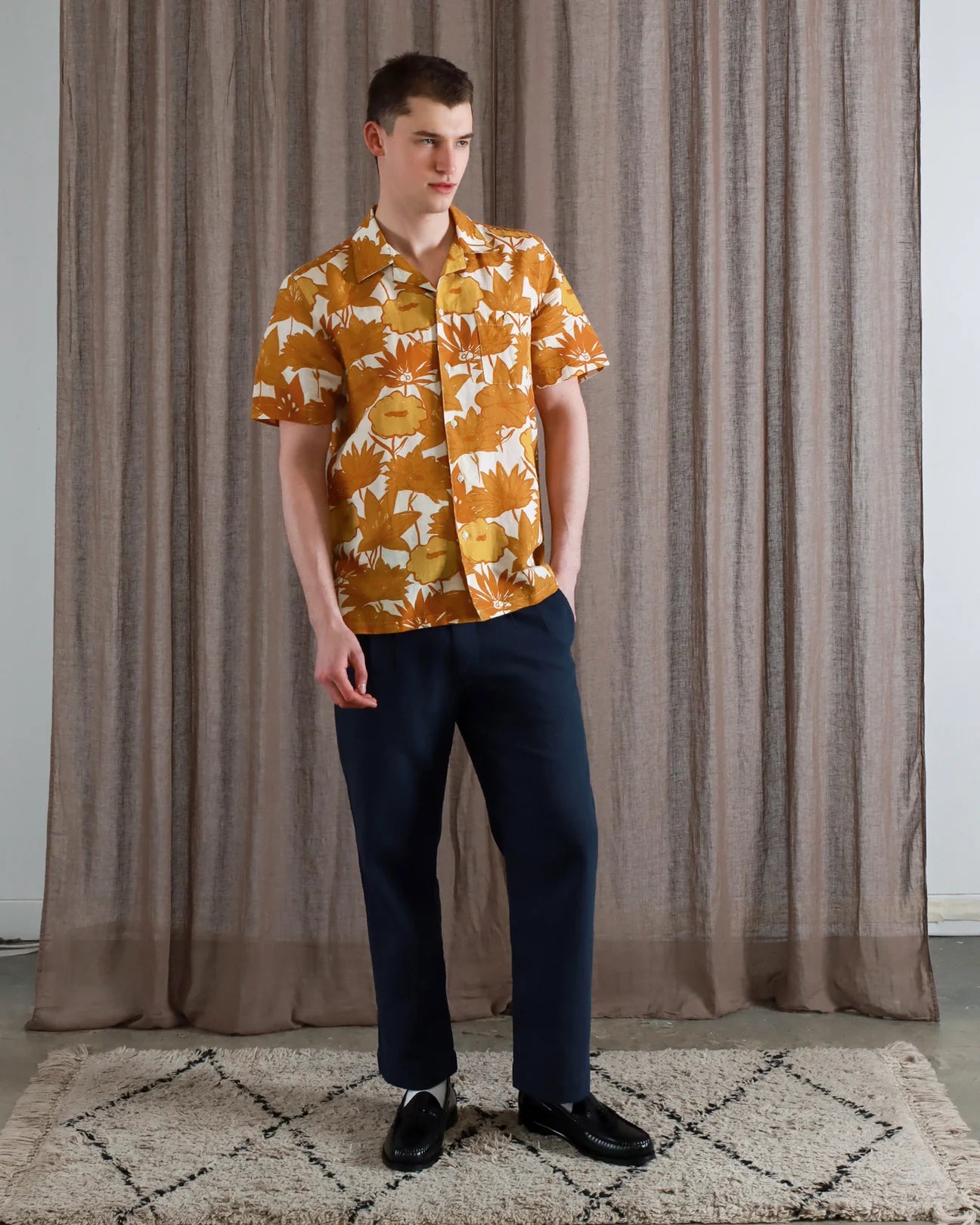 Selleck Flower Collage Print Shirt