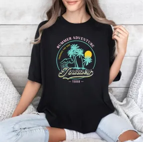 Short Sleeve Tropical Casual Women's T-Shirts