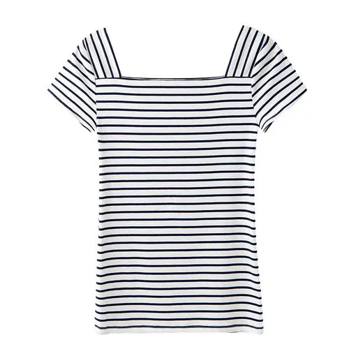 Short Sleeve Women's T-Shirt - Patchwork Streetwear Stripe