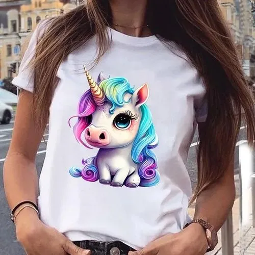 Short Sleeve Women's T-shirts with Casual Printing