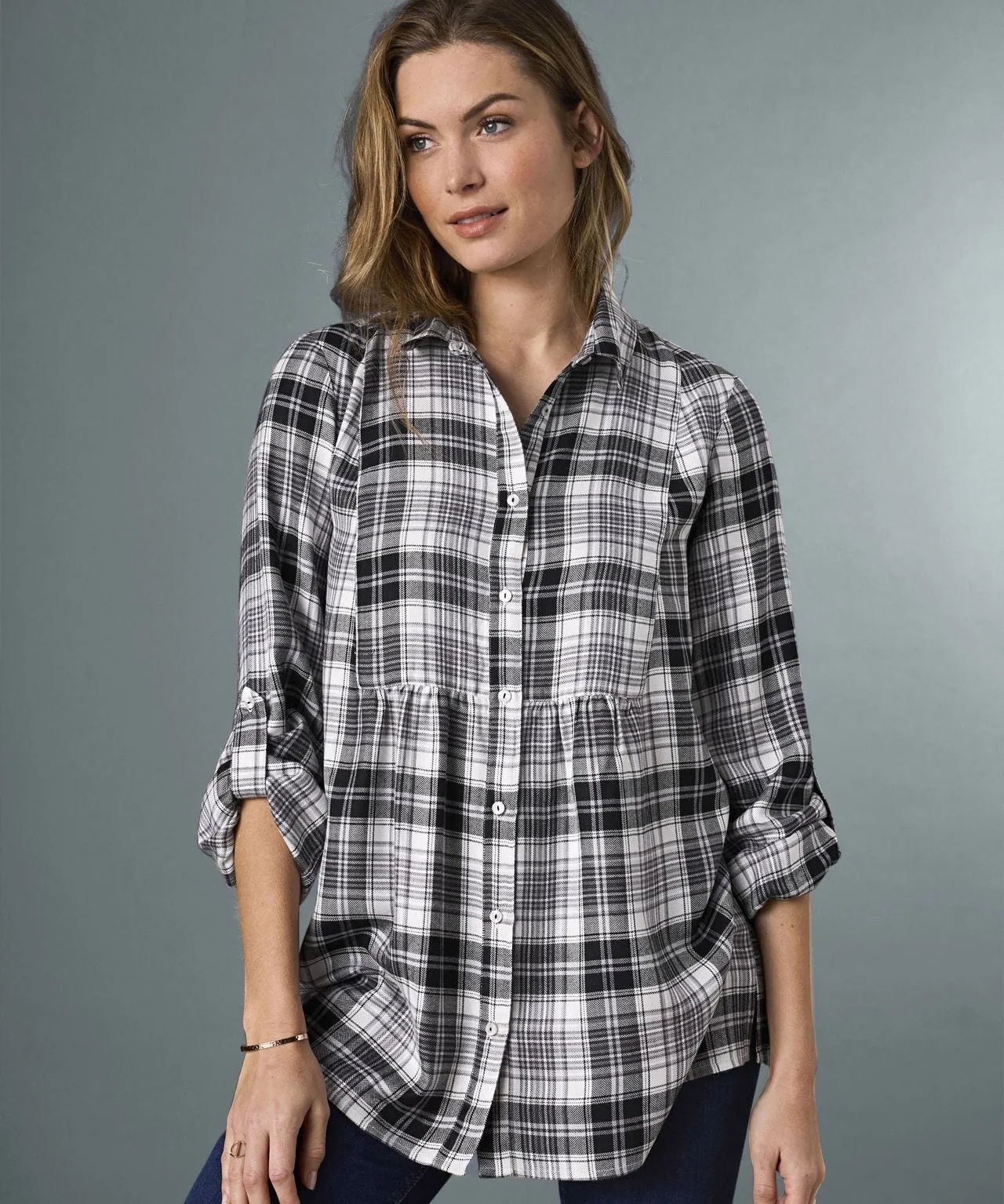 Soft Check Blouse by Skin