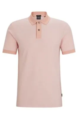 Two-Tone Mercerized Cotton Slim-Fit Polo Shirt