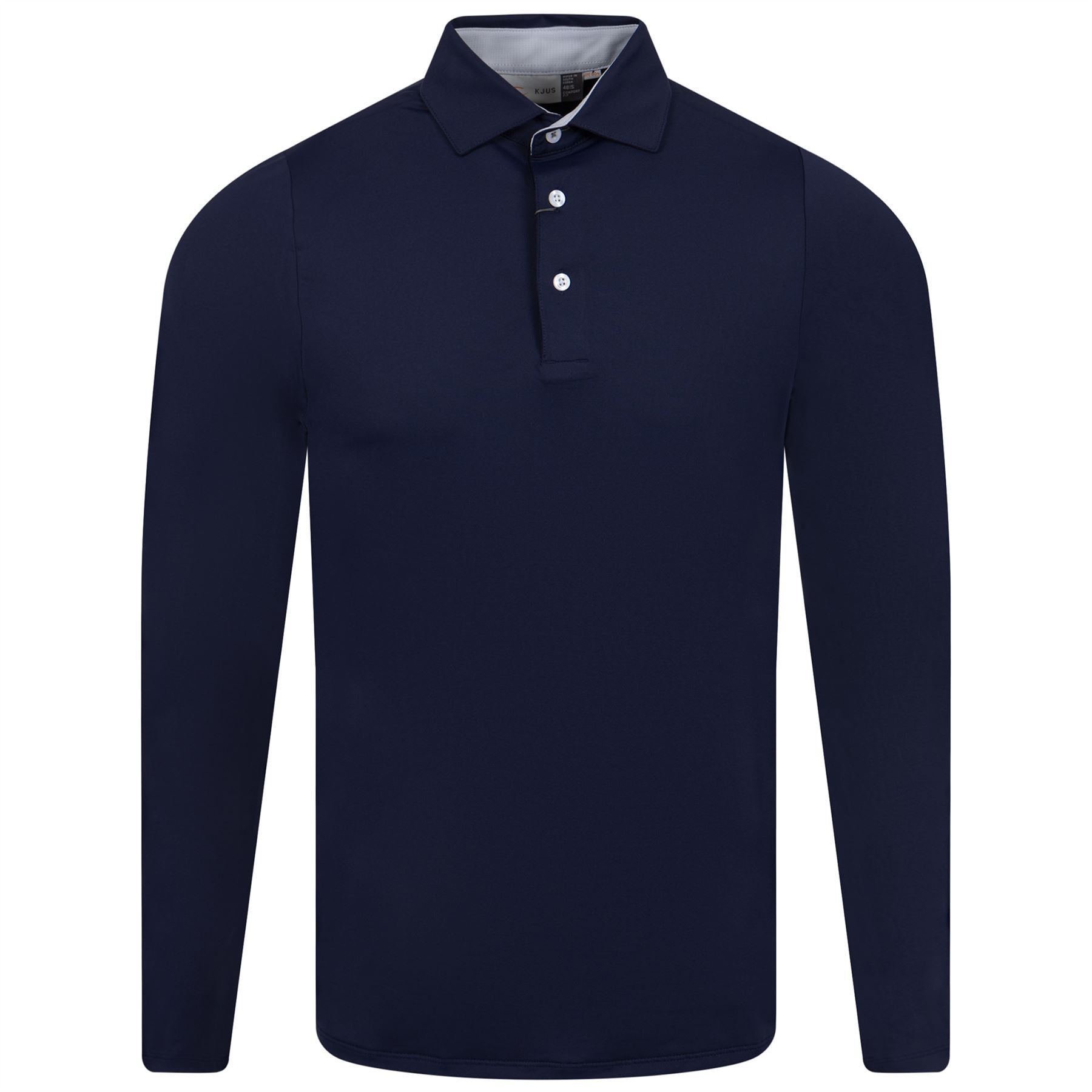 Soren Solid Long Sleeve Polo - Comfort Fit - Atlanta Blue