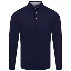 Soren Solid Long Sleeve Polo - Comfort Fit - Atlanta Blue