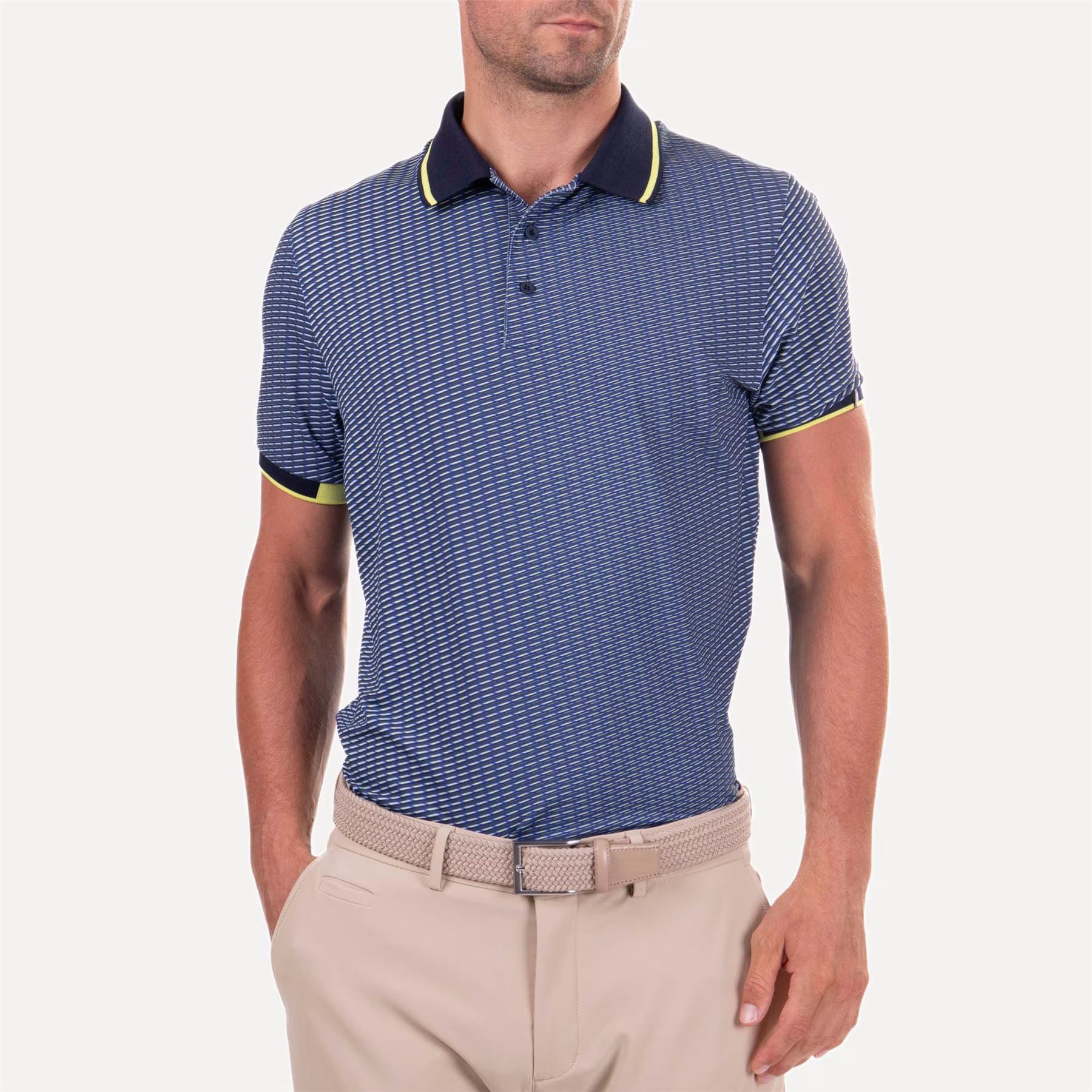 Spot Printed Polo Shirt in Atlanta Blue/Blue Fog for SS24