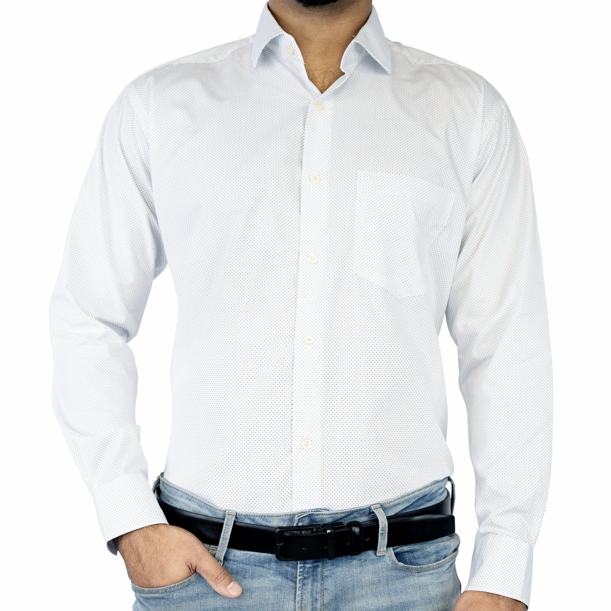 Spotted white formal shirt