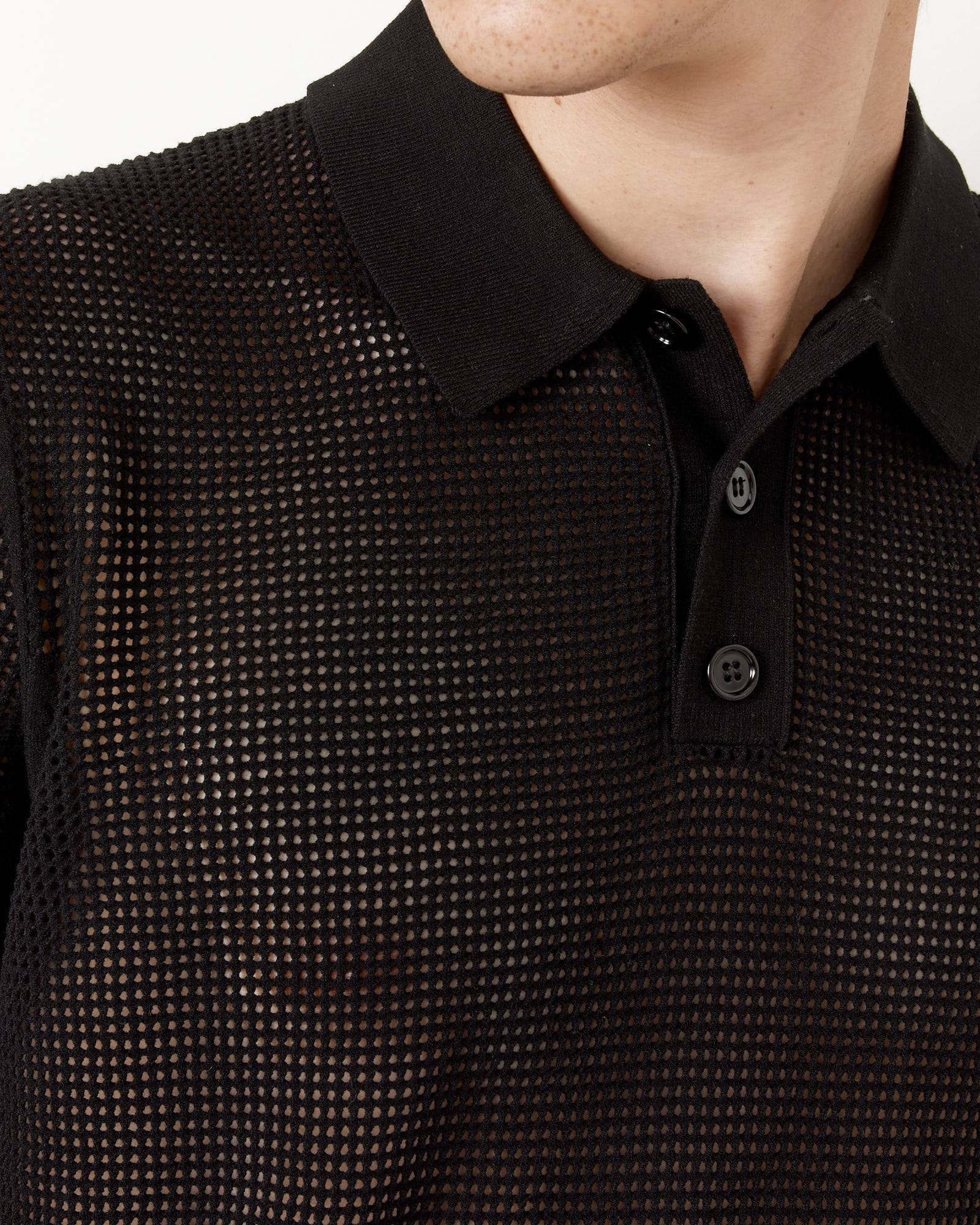 Spread Collar Polo in Black - Shop now!