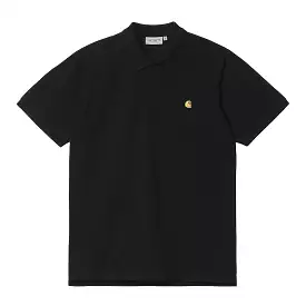 S/S Chase Pique Polo in Black and Gold