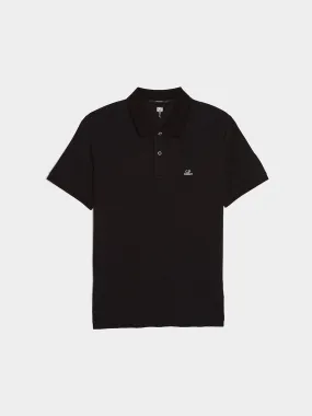 Black Stretch Pique Polo Shirt