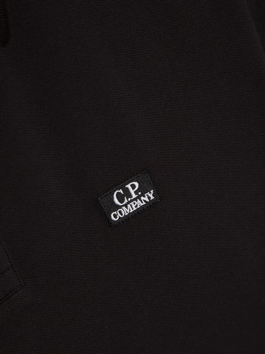 Black Stretch Pique Polo Shirt