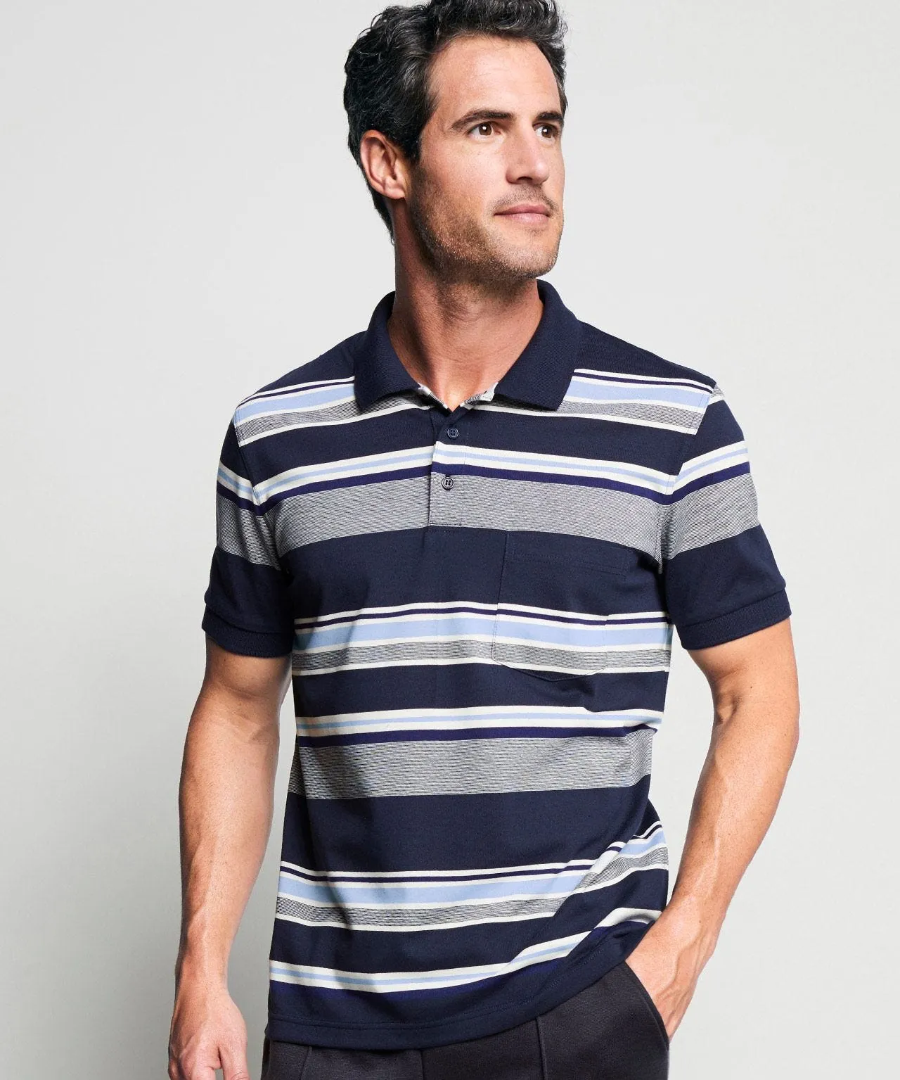 Men's Stripe Polo Shirt