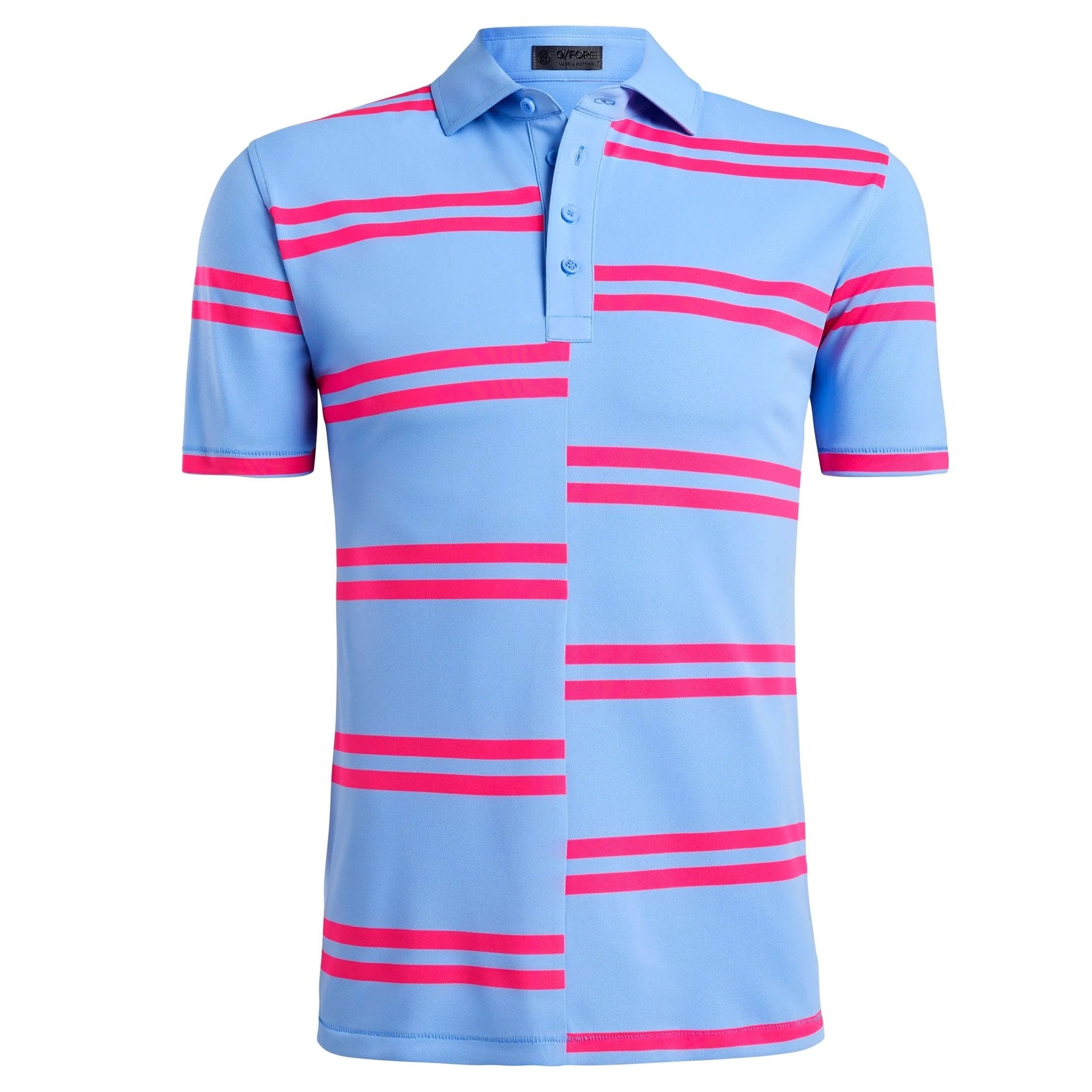 Striped Polo Shirt with Offset Pattern