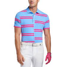 Striped Polo Shirt with Offset Pattern