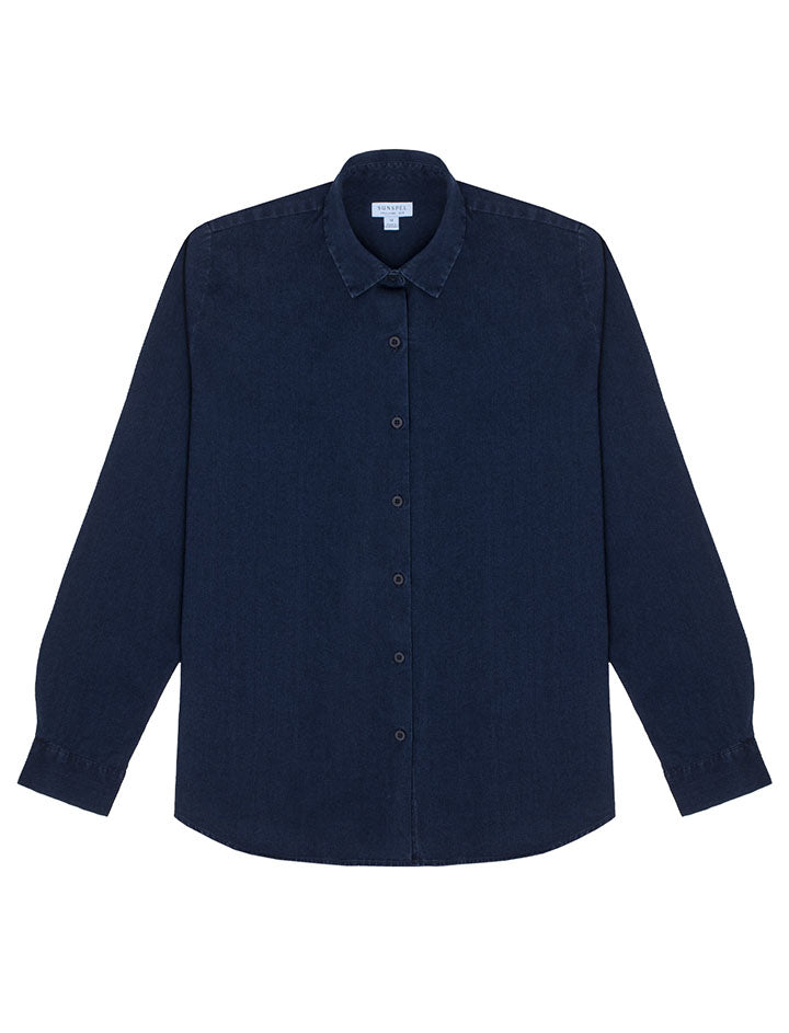 Sunspel Denim Shirt for Women in Indigo