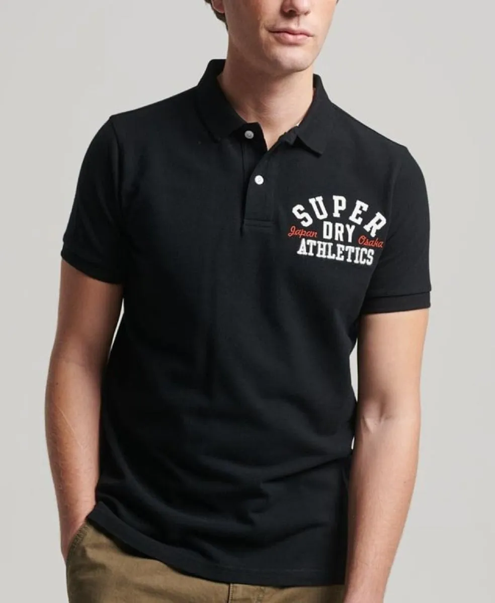 Superdry Black Classic Applique Logo Polo Shirt