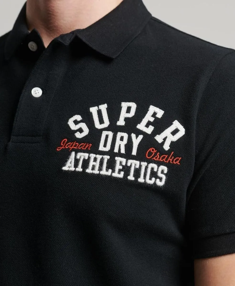 Superdry Black Classic Applique Logo Polo Shirt