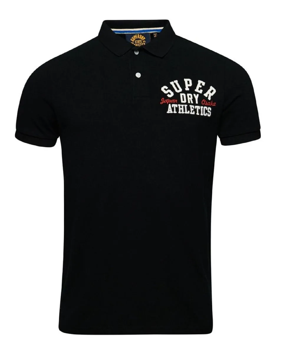 Superdry Black Classic Applique Logo Polo Shirt