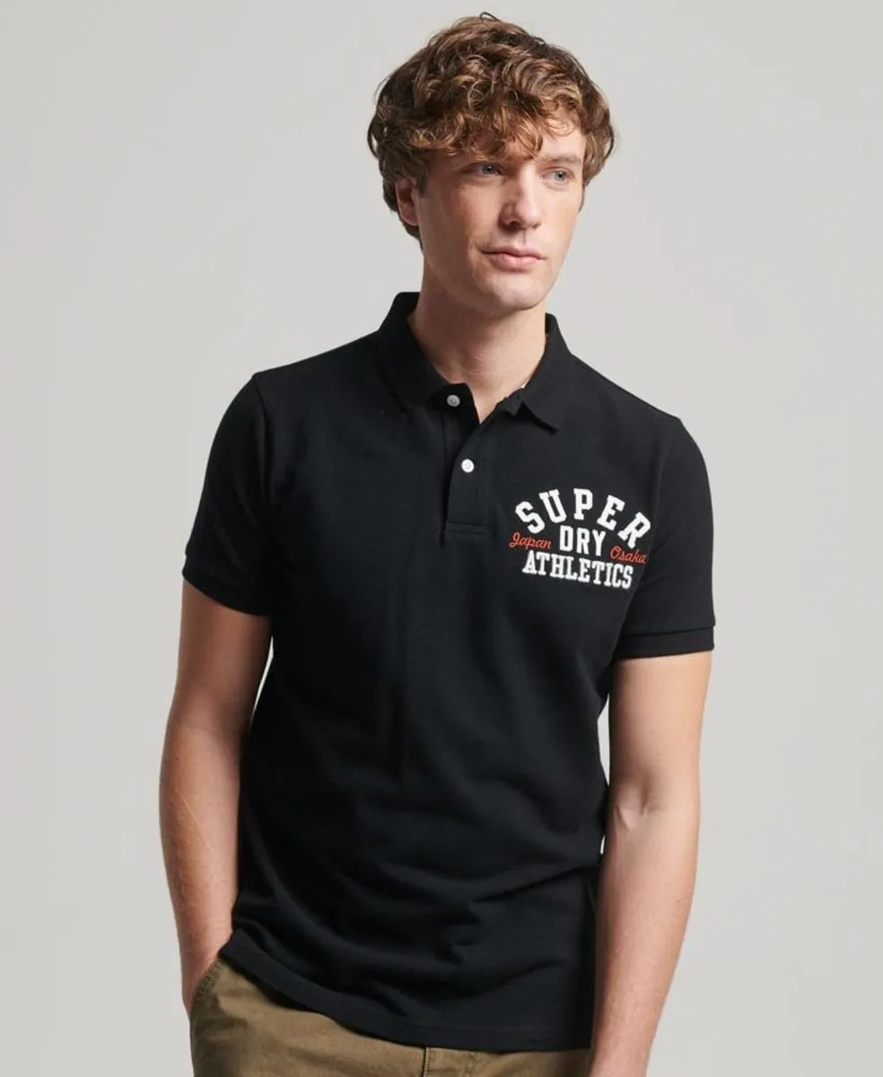 Superdry Black Classic Applique Logo Polo Shirt