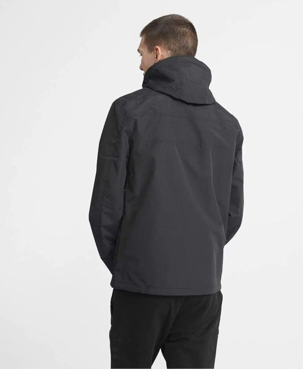 Superdry Black Hooded Tech Windcheater Pop Zip Jacket