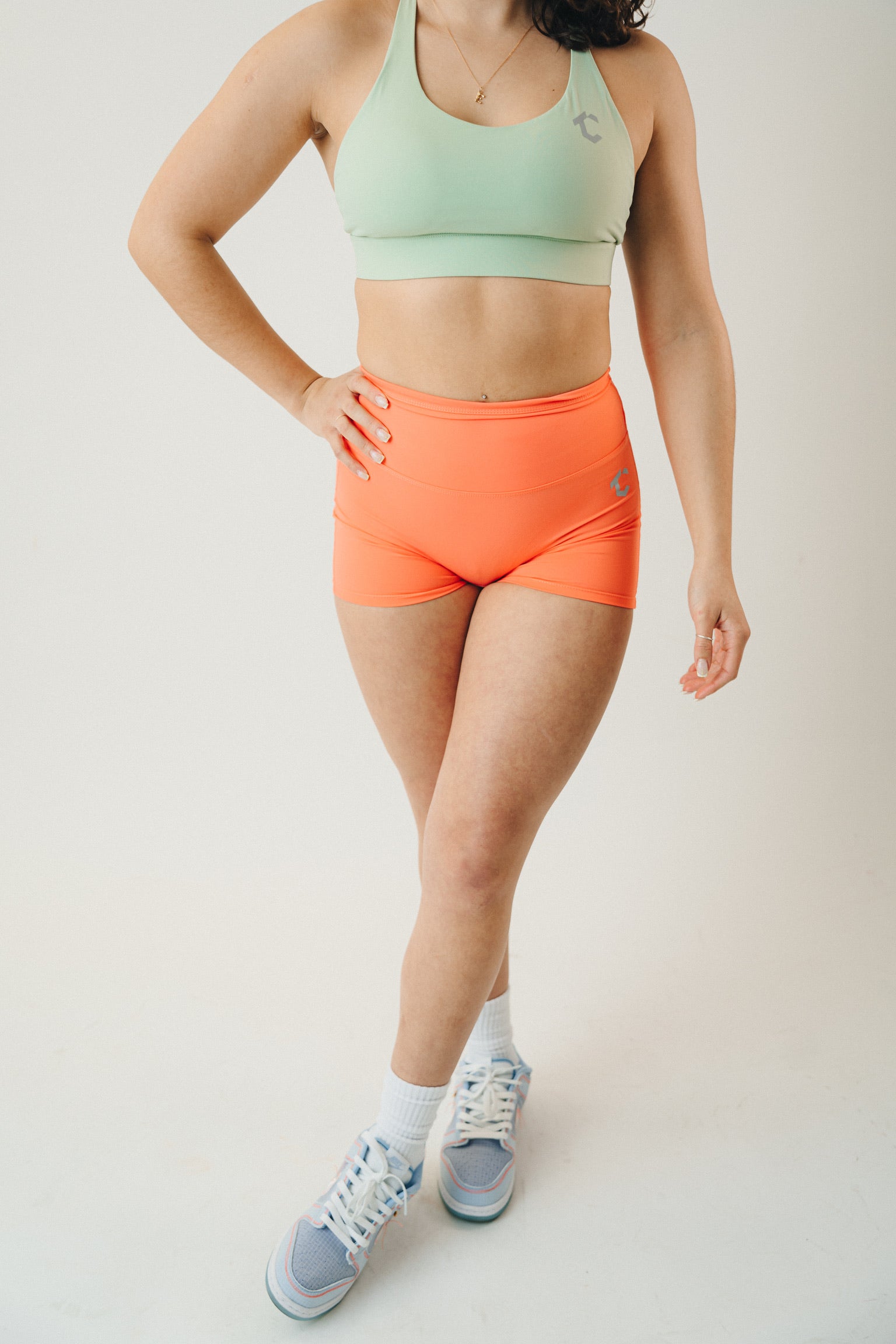 Tangerine - High Waisted Shorts with Butt Lifting Feature