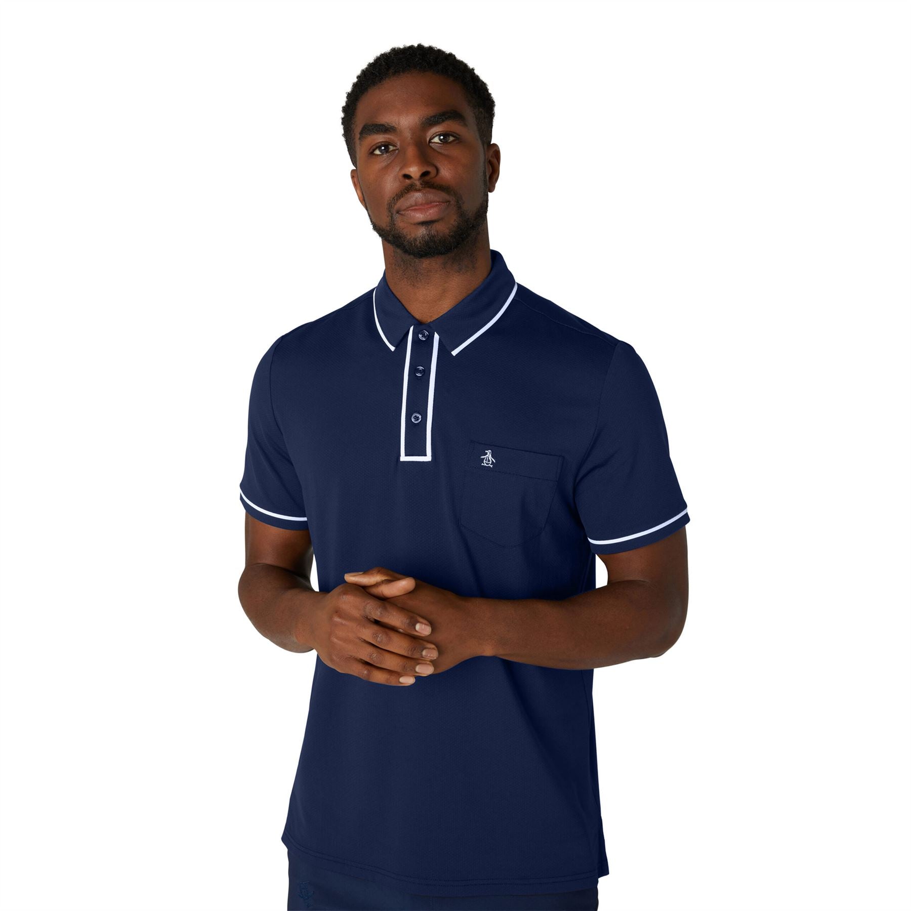 Technical Earl Nylon Stretch Polo, Black Iris, SS24