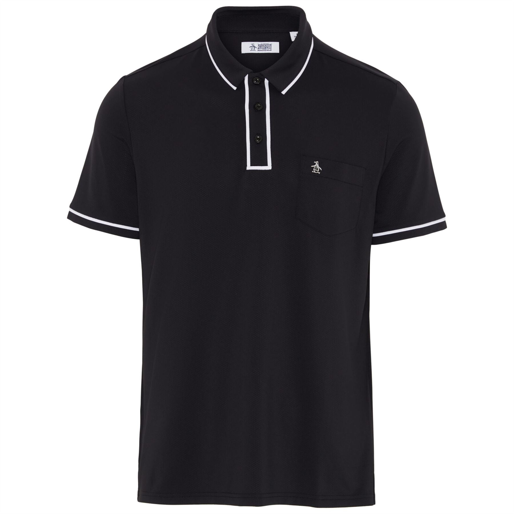 Technical Earl Nylon Stretch Polo Caviar Black