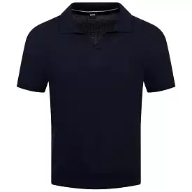 Tempio Regular Fit Navy Blue Knitted Polo Shirt