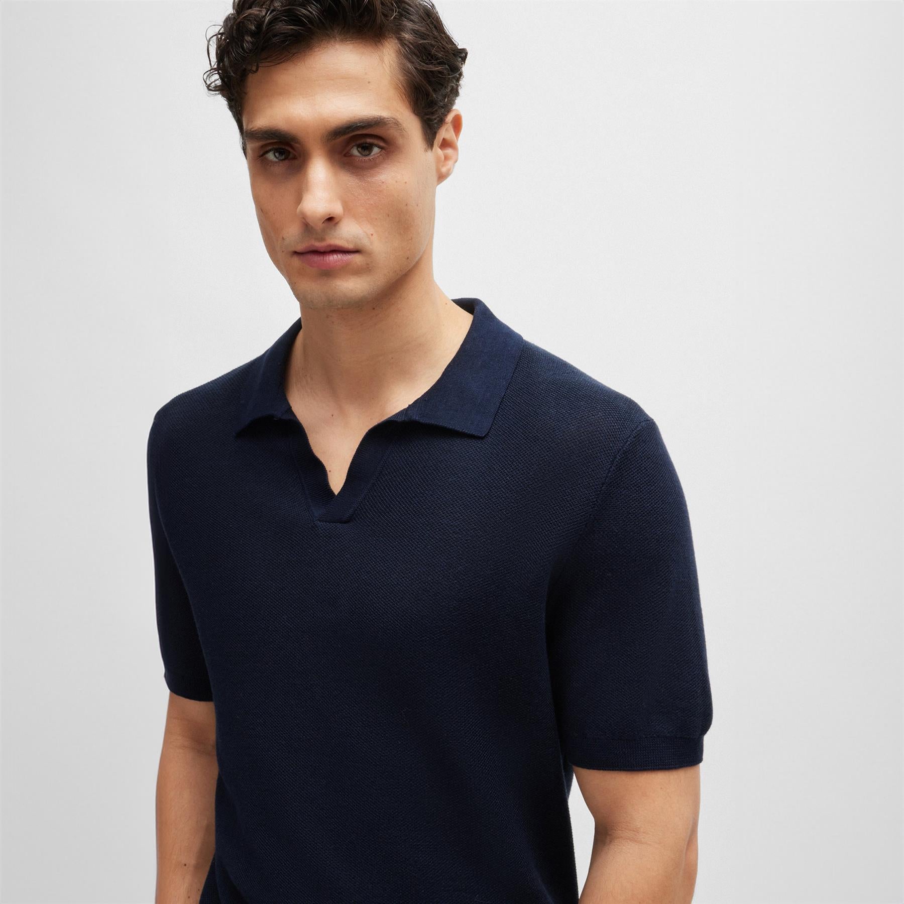 Tempio Regular Fit Navy Blue Knitted Polo Shirt