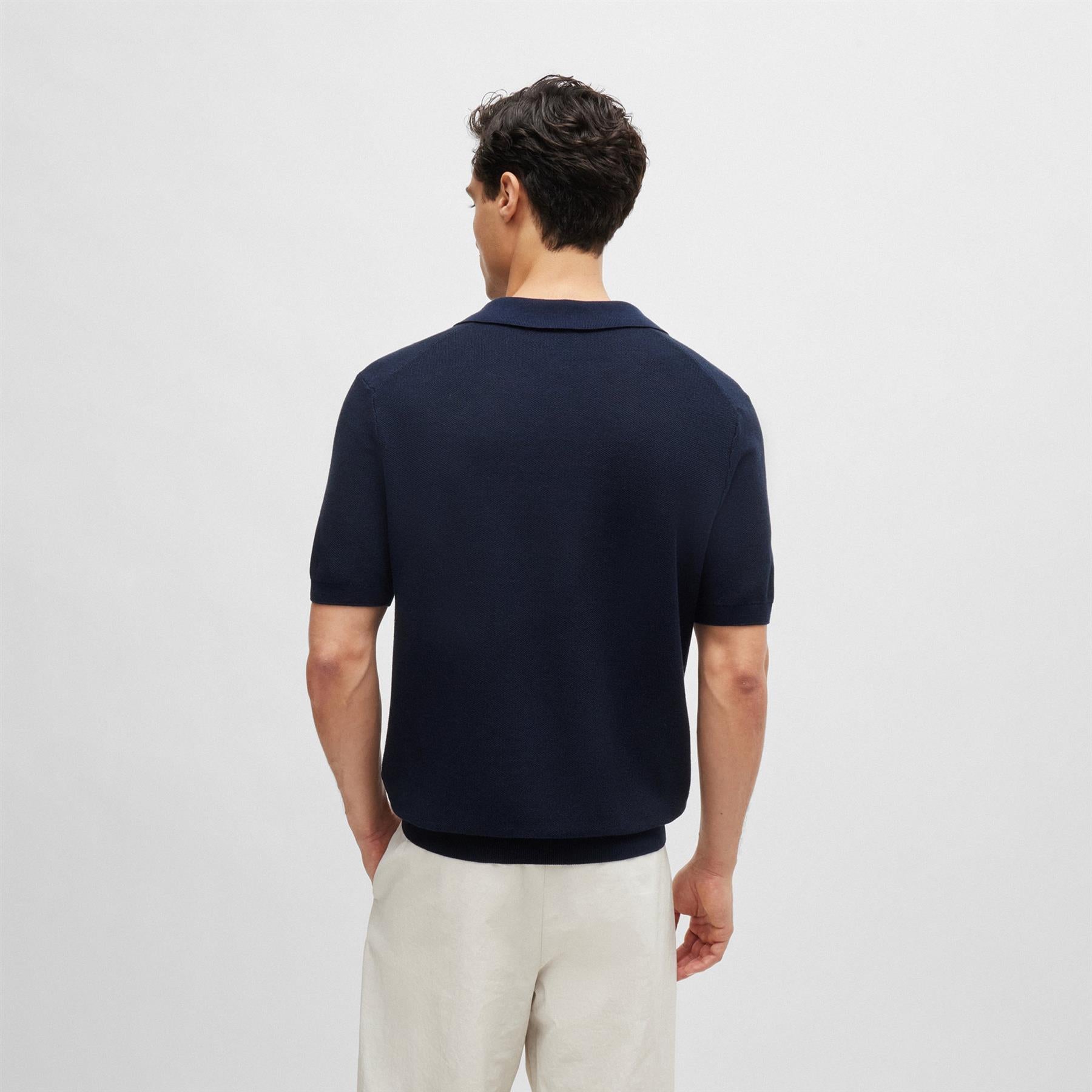 Tempio Regular Fit Navy Blue Knitted Polo Shirt