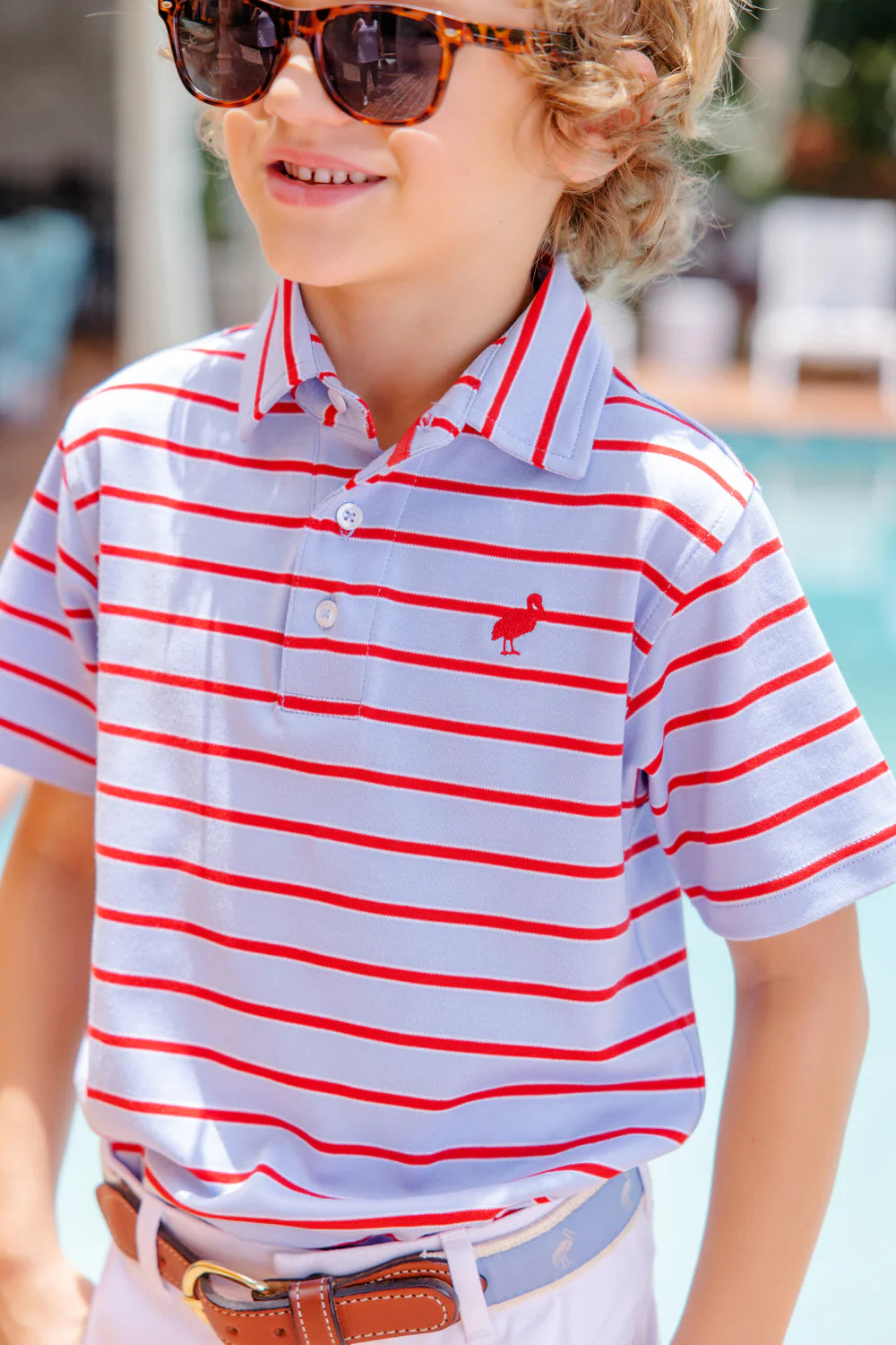 The Beaufort Bonnet - Broward Blue Stripe/Richmond Red Prim Proper Polo SS.