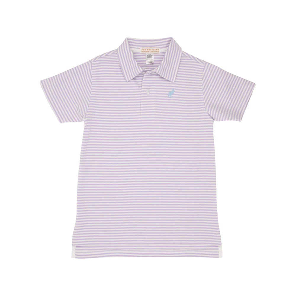 The Beaufort Bonnet Company - Lauderdale Lavender Stripe Prim Proper Polo SS-Pima