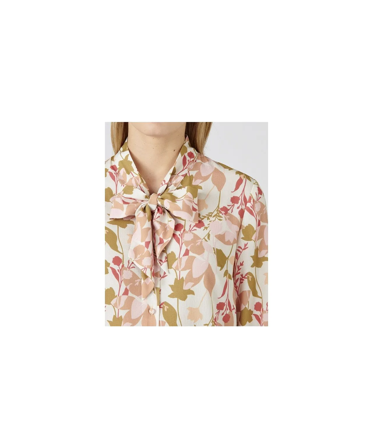 Floral Tie Neck Printed Blouse