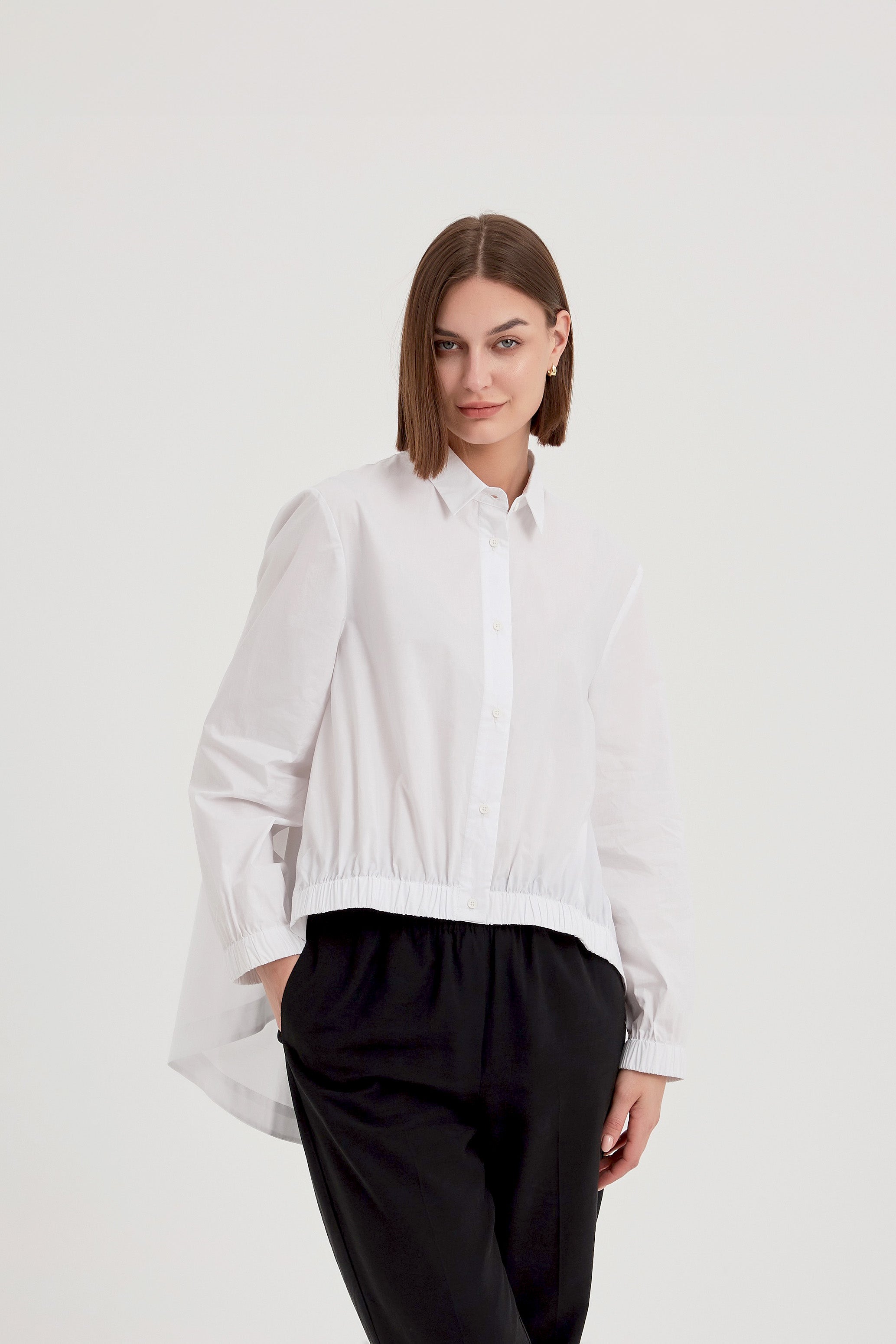 Tirelli Elastic Front Hem Shirt White