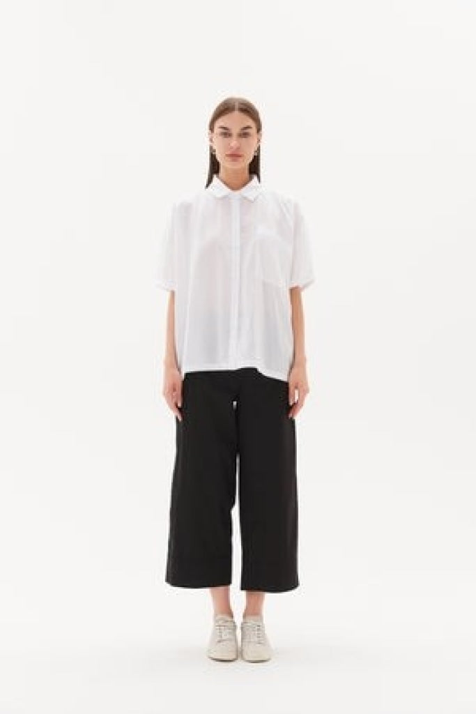 Tirelli Gathered Cuff Shirt in White