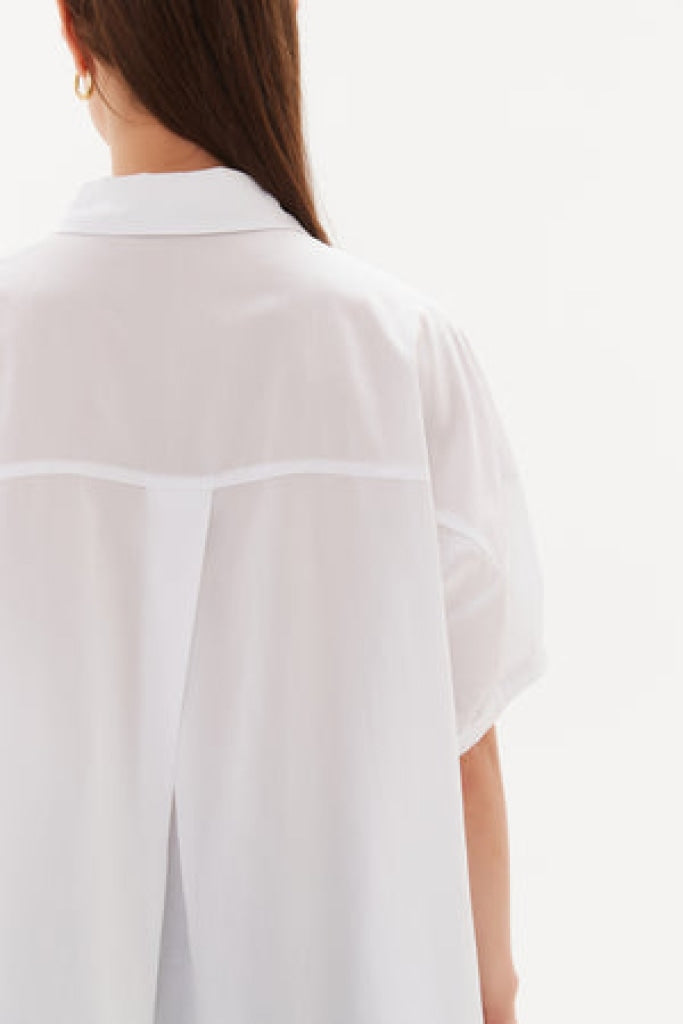 Tirelli Gathered Cuff Shirt in White