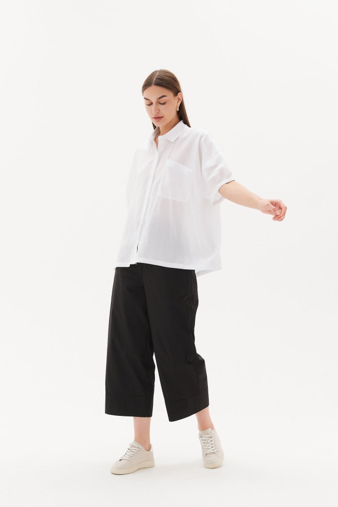 Tirelli Gathered Cuff Shirt in White