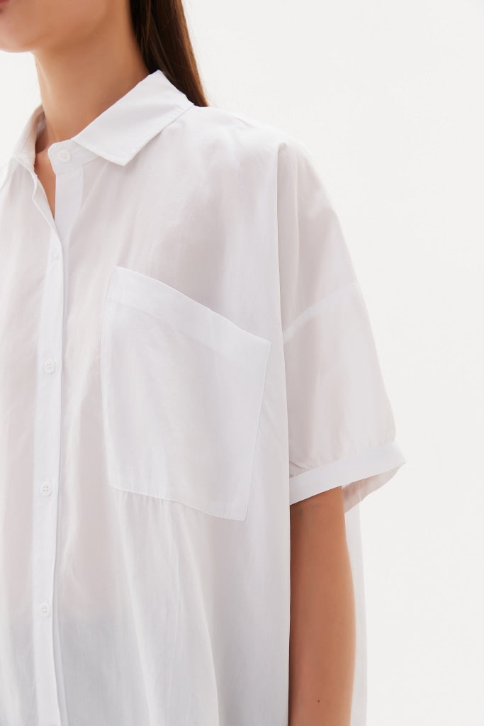 Tirelli Gathered Cuff Shirt in White