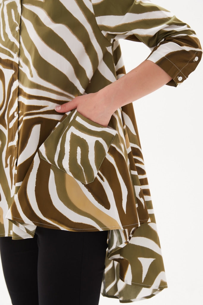 Tirelli Monstera Print Swing Back Shirt