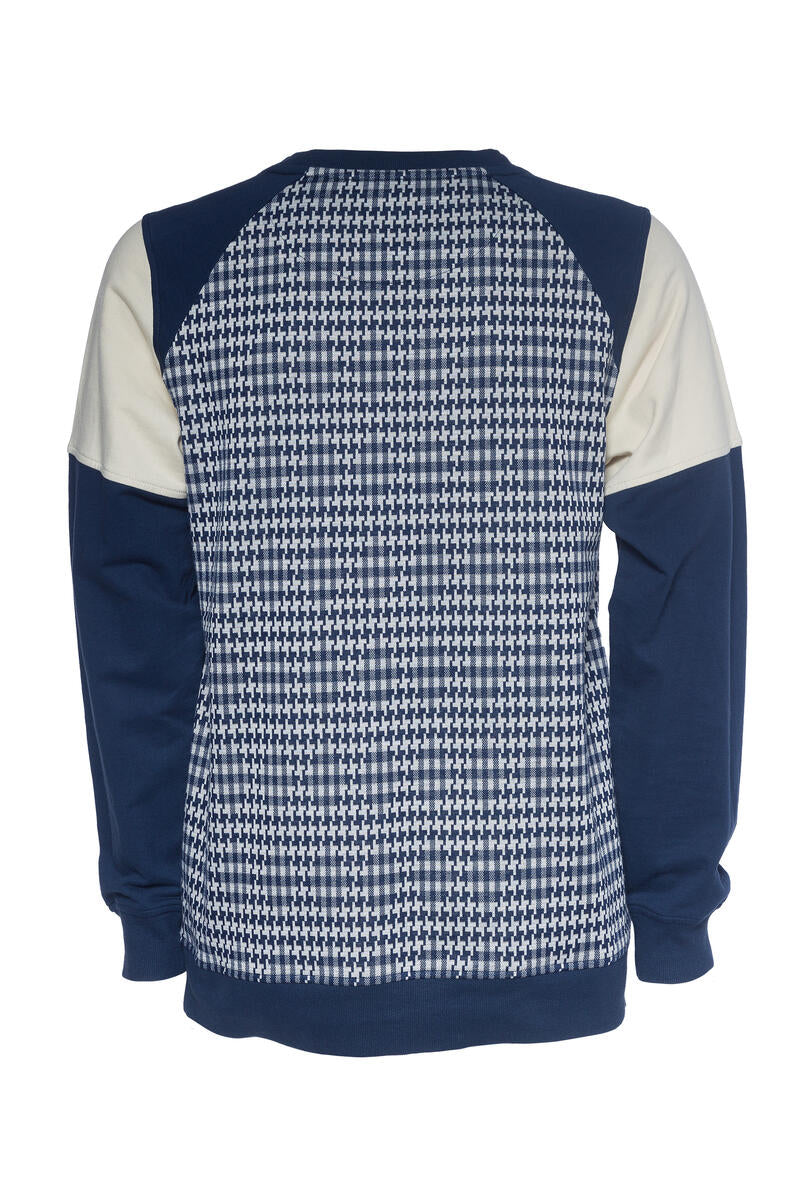 Tiziano Meyer LS Jacq Knit Color Block Crew DK Navy