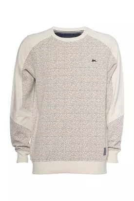 TIZIANO SORRENTO LS JACQUARD KNIT CREW FOG