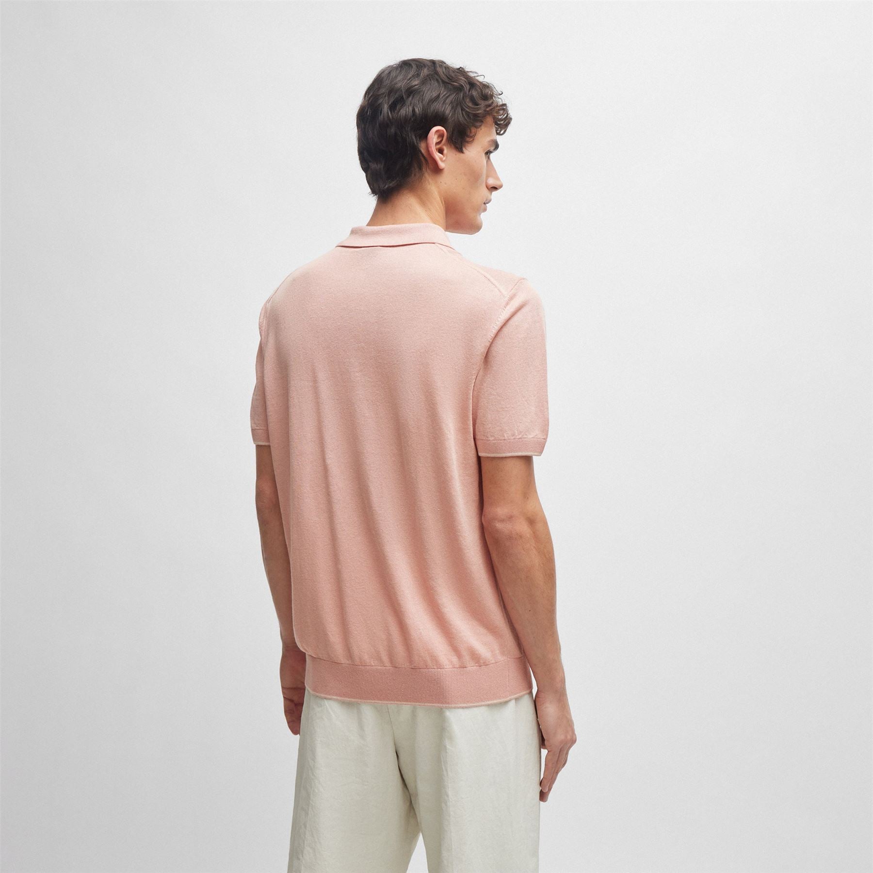 Trieste Polo Shirt - Regular Fit, Linen, Open Pink