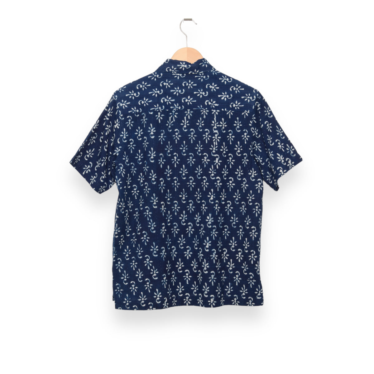 Universal Works Indigo Flower Print Pullover SS Shirt (P28031)