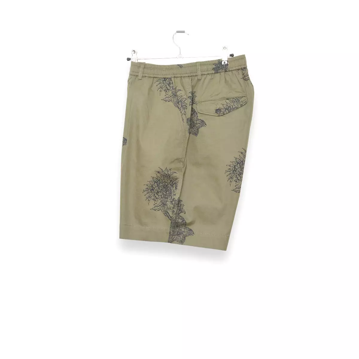 Universal Works olive flower print pleated track short P28026