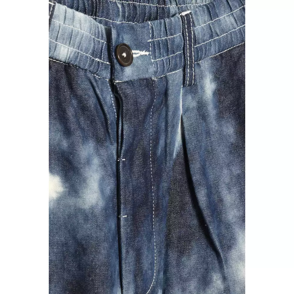 Universal Works Pleated Track Shorts in cloud denim, style number 28156