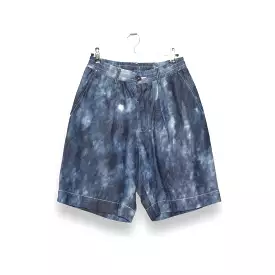 Universal Works Pleated Track Shorts in cloud denim, style number 28156