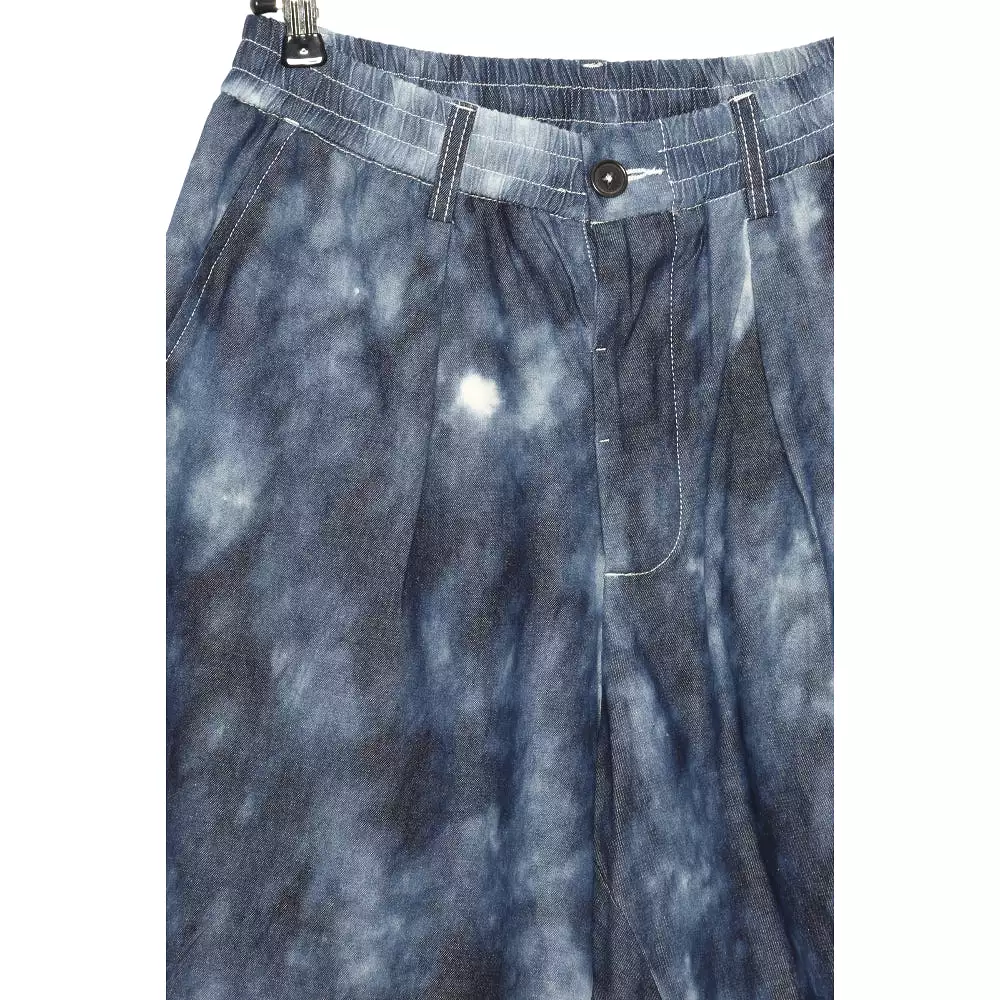 Universal Works Pleated Track Shorts in cloud denim, style number 28156